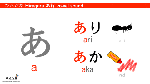 hiragana あ