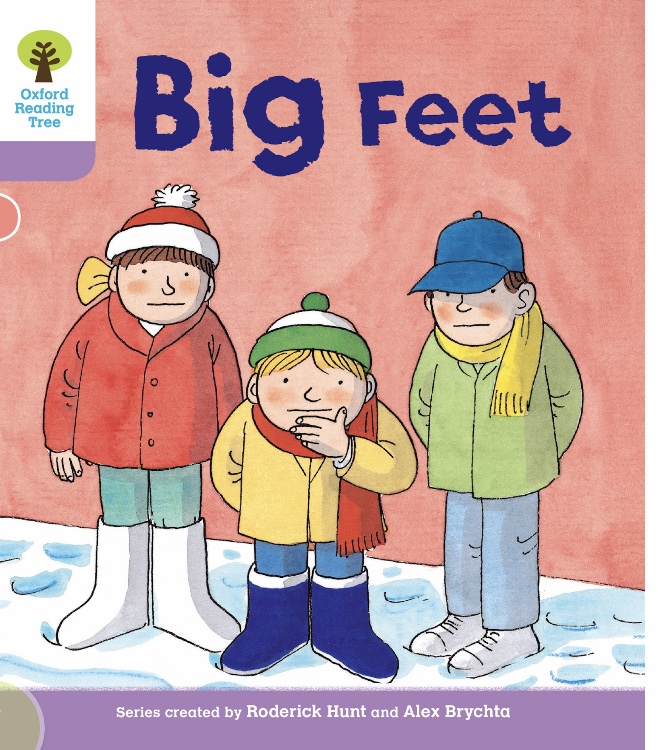 Oxford Reading Tree Level 1+ #5 Big Feet のお話。語数 14words
