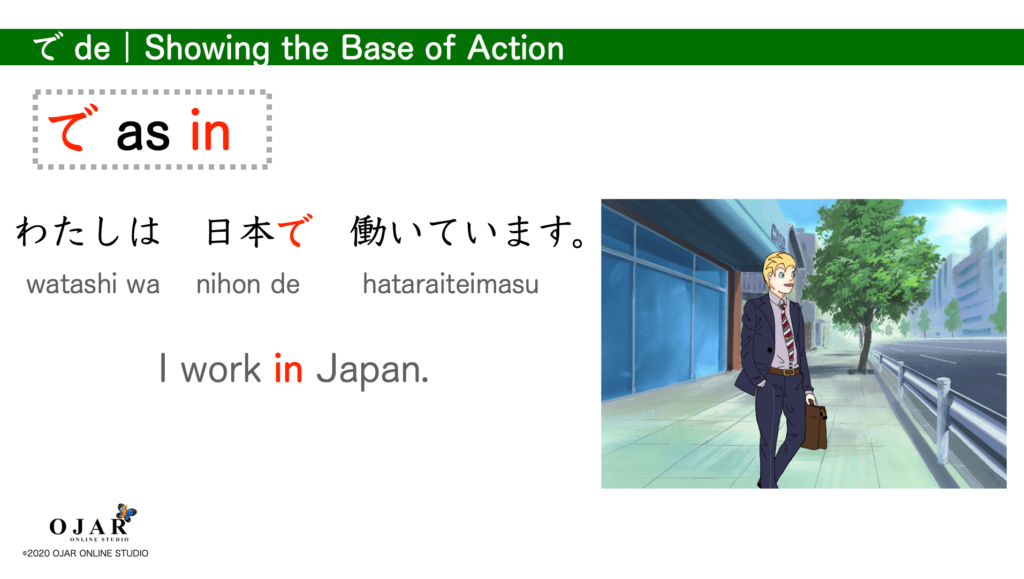 showing the base of action in particle de