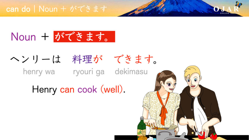 Japanese can do noun ga dekimasu