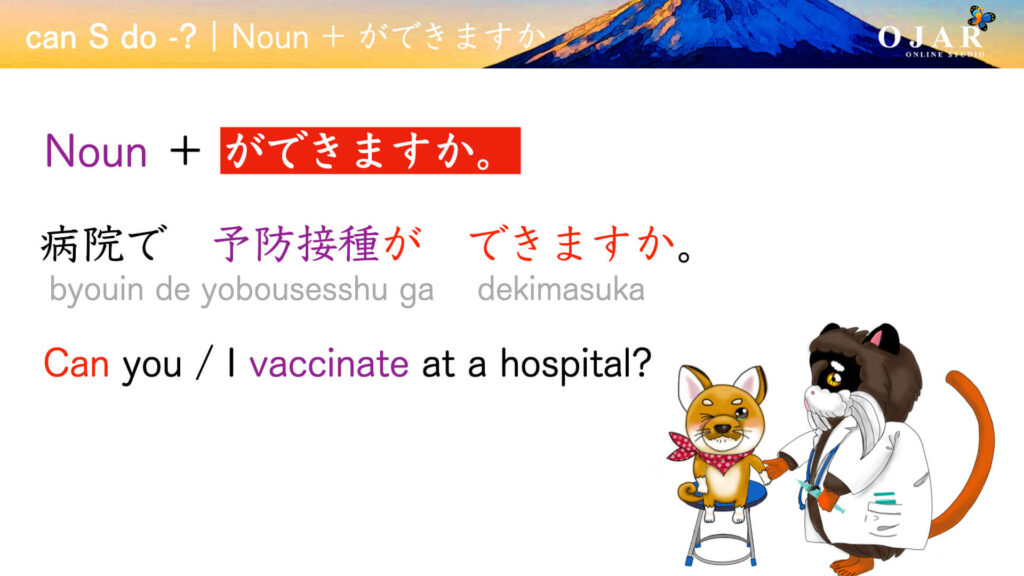 Japanese noun ga dekimasu ka